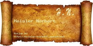 Heisler Norbert névjegykártya